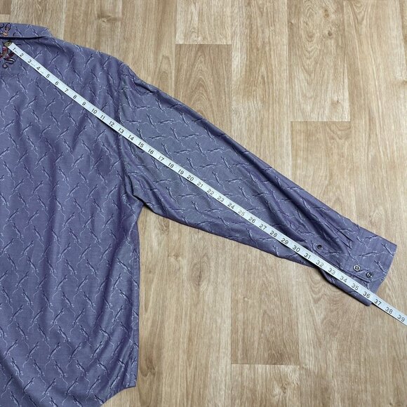 ROBERT GRAHAM SHIRT BUTTON UP FLIP CUFF LIZARD PATTERN EMBROIDERED BACK MENS 2XL - Picture 12 of 13